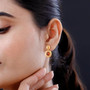 baltic amber openwork drop earrings in 18k yellow gold over sterling silver worn on the ear