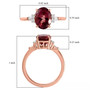 pink apatite and diamond ring in 10k rose gold shown for size comparison