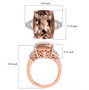 morganite and diamond 14k rose gold solitaire ring shown for size comparison
