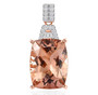 front view of morganite and diamond 14k rose gold pendant necklace