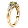 side view of tsavorite garnet and diamond 10k yellow gold ring