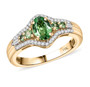 tsavorite garnet and diamond 10k yellow gold ring