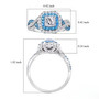 natural diamond and blue apatite ring in 950 platinum scale
