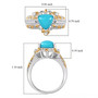 sleeping beauty turquoise and white zircon two-tone 18k yellow gold and rhodium over sterling silver ring shown for size comparison