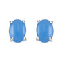 blue jade three piece jewelry set in rhodium over sterling silver