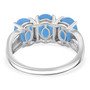 blue jade three piece jewelry set in rhodium over sterling silver