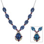 color change fluorite and rhodolite 18k yellow gold and rhodium over sterling lariat necklace