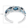 london blue topaz and swiss blue topaz blue apatite and zircon rhodium over sterling silver cuff bracelet shown for size comparison