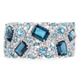 london blue topaz and swiss blue topaz blue apatite and zircon rhodium over sterling silver cuff bracelet