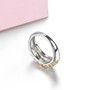 bottom view of peridot and citrine band ring in rhodium over sterling silver