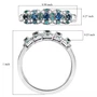 alexandrite paraiba tourmaline and diamond halo band ring in 950 platinum shown for size comparison