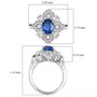 blue kyanite and white zircon rhodium over sterling silver ring shown for size comparison