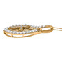 side view of moissanite cross 18k yellow gold over sterling silver pendant necklace