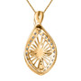 back view of moissanite cross 18k yellow gold over sterling silver pendant necklace