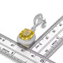 yellow fluorite and white zircon rhodium over sterling silver earrings shown for size comparison