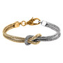 love knot bracelet in 18k yellow gold and rhodium over sterling silver