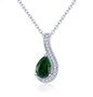 Chrome Diopside & White Zircon Necklace in Rhodium over Sterling Silver 1.10ctw