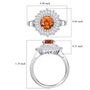 sphalerite and moissanite round halo rhodium over sterling silver ring shown for size comparison