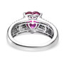 back view of lab pink blue and white sapphire rhodium over sterling silver ring