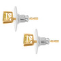 side view of heliodor trillion stud earrings in 18k yellow gold over sterling silver