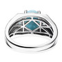 back view of larimar blue apatite and zircon gents ring in rhodium over sterling silver