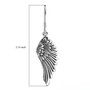rhodium over sterling silver wing fishhook earrings shown for size comparison