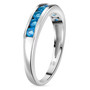 side view of neon apatite half eternity rhodium over sterling silver band ring