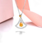 citrine iolite or garnet and white zircon necklace in rhodium over sterling silver