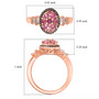 mahenge pink spinel brown and white diamond cluster ring in 18k rose gold and black and white rhodium over sterling silver shown for size comparison