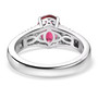 full view of rubellite tourmaline and diamond ring in 10k white gold
