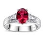 rubellite tourmaline and diamond ring in 10k white gold