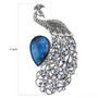 labradorite and sky blue topaz bali inspired peacock brooch in rhodium over sterling silver shown for size comparison