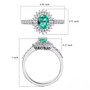 Colombian emerald and diamond halo ring in 14k white gold size reference