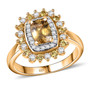 yellow zircon yellow sapphire and white zircon cushion halo ring in 18k yellow gold over sterling silver