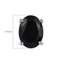 oval black tourmaline stud earrings in rhodium over sterling silver shown for size comparison