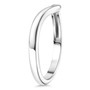 side view of chevron band ring in rhodium over sterling silver