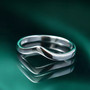 chevron band ring in rhodium over sterling silver shown in a lifestyle photo