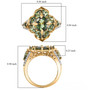 green apatite and white zircon cluster ring in 18k yellow gold over sterling silver shown for size comparison