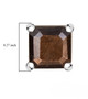 chocolate sapphire emerald cut stud earrings in rhodium over sterling silver shown for size comparison
