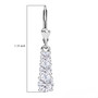 lab white sapphire three stone drop lever back earrings in rhodium over sterling silver shown for size comparison