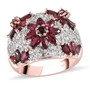 anthill garnet and white zircon cluster ring in 18k rose gold over sterling silver