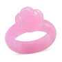pink jadeite jade solid carved rose ring