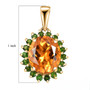 citrine and chrome diopside oval halo 10k yellow gold pendant necklace scale