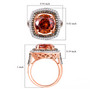 sphalerite champagne and white diamond halo ring in 10k rose gold shown for size comparison