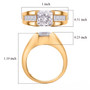 moissanite gents ring in 18k yellow gold over sterling silver shown for size comparison