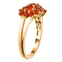 side view of fire opal cluster ring in 18k yellow gold over sterling silver