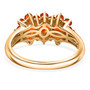 back view of fire opal cluster ring in 18k yellow gold over sterling silver