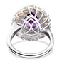 amethyst ethiopian welo opal and white zircon pear shaped halo ring in rhodium over sterling silver undergallery