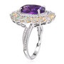 amethyst ethiopian welo opal and white zircon rhodium over sterling silver halo ring side profile