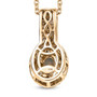 back view of alexandrite and diamond halo pendant necklace in 10k yellow gold